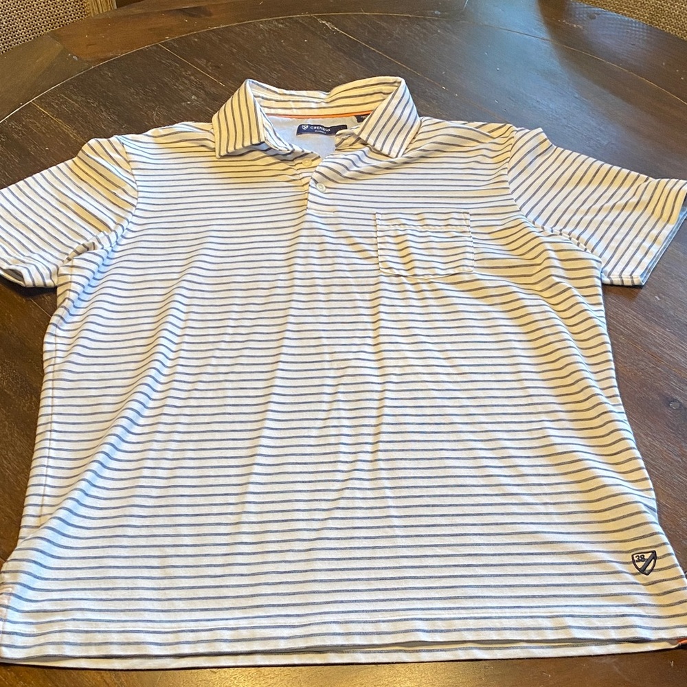 Daniel Cremieux Navy and White Striped Polo Shirt